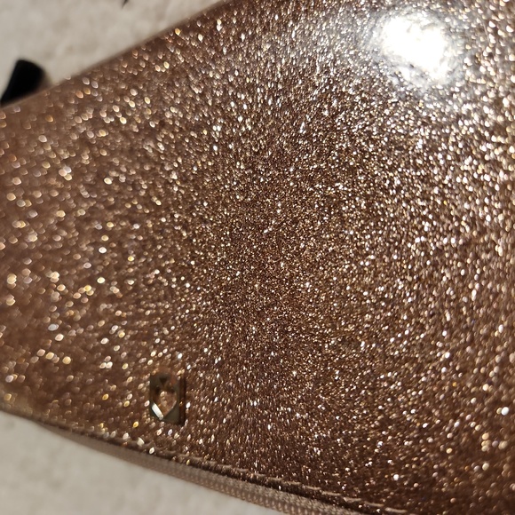 KATE SPADE Mavis Street Neda Continental Rose Gold Sparkle Leather Zip Wallet - Picture 5 of 16